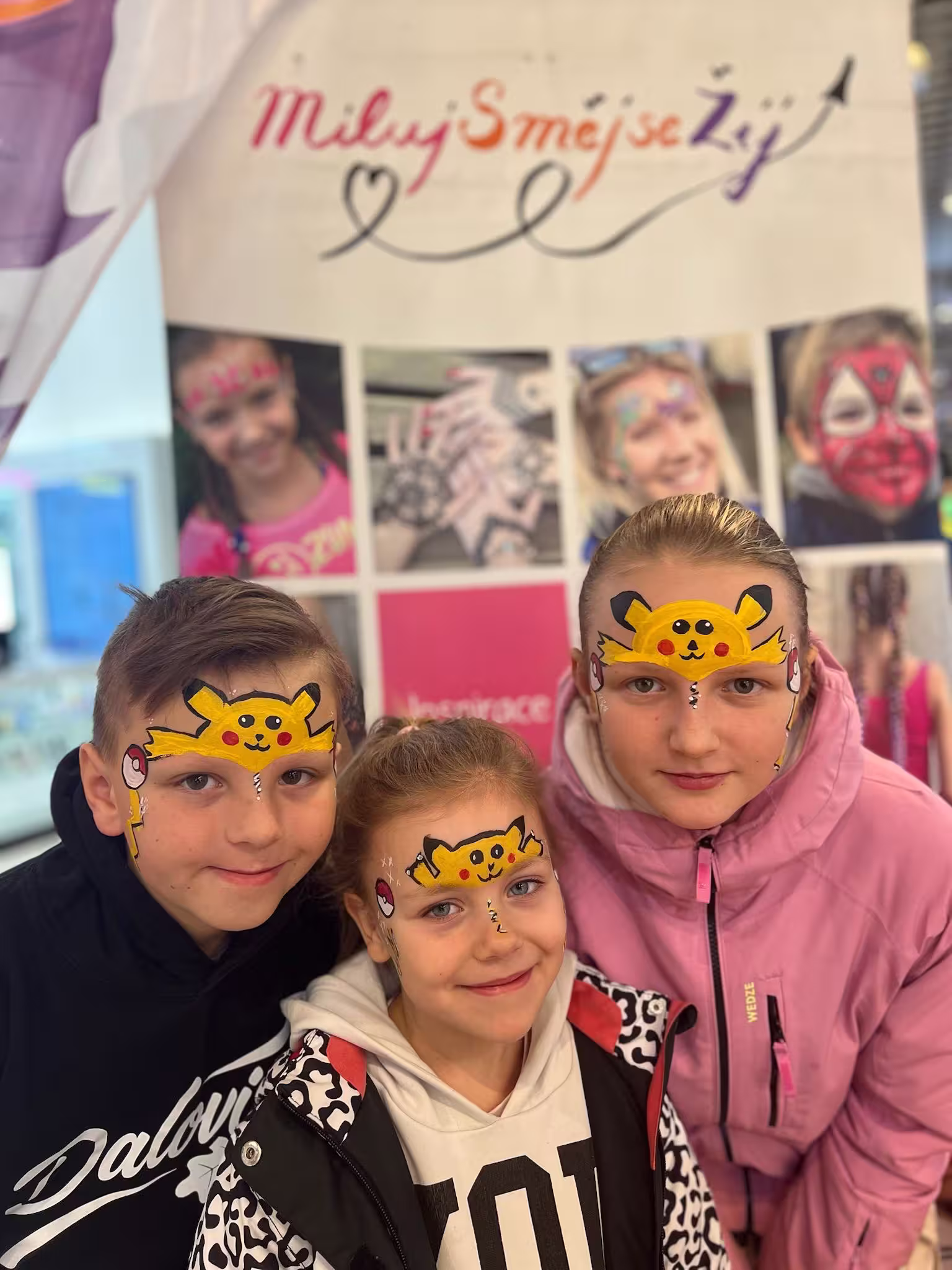 Milujsmějsežij - novinky, zážitky s Pokémony, malování na obličej